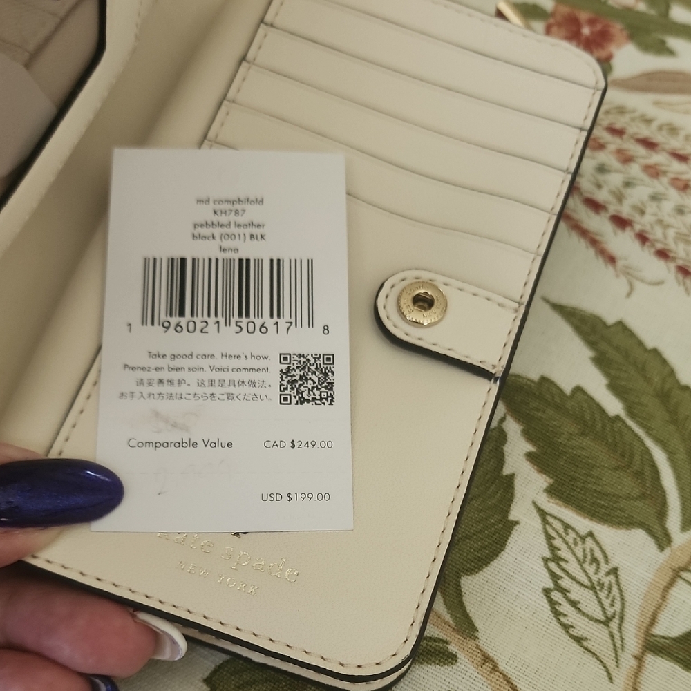 Kate Spade Lena Colorblock Cream and Tan Wallet - Picture 14 of 14